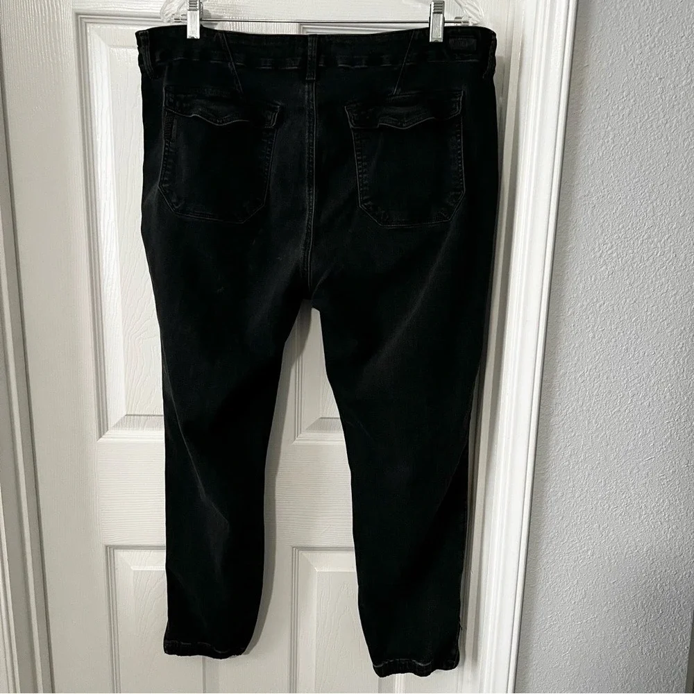 PAIGE Jeans Mayslie Jogger Denim Pants In Faded Mist Black Women's Jeans Size 34